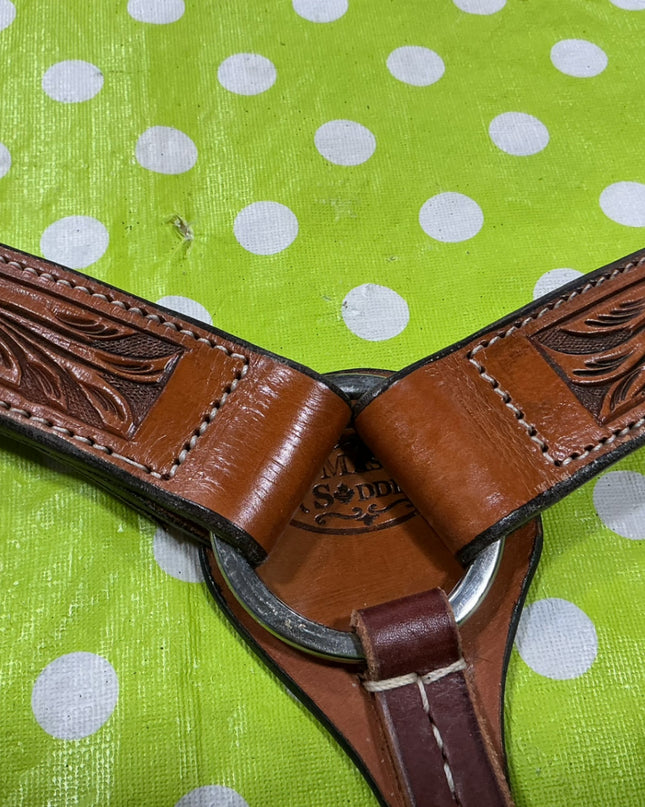 Breast Collar Western Brown Leather