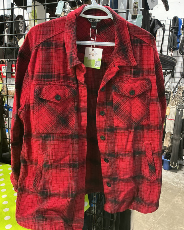 Shirt Womens Size XL Red/Black Plaid