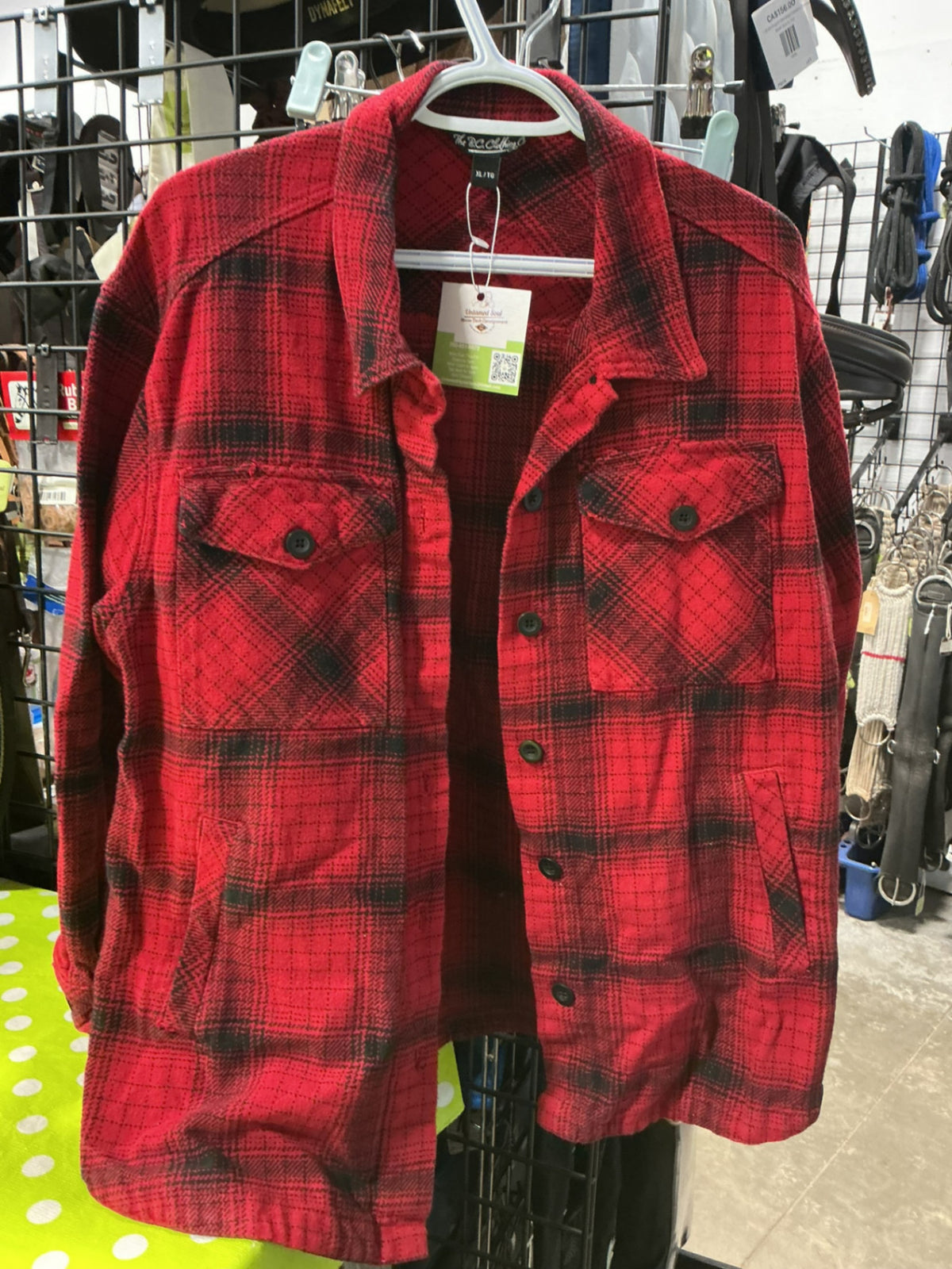 Shirt Womens Size XL Red/Black Plaid