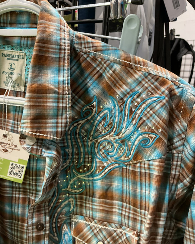 Shirt Womens Size Large Panhandle Plaid