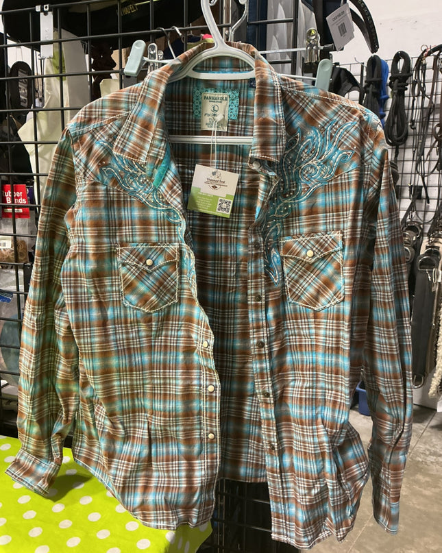 Shirt Womens Size Large Panhandle Plaid