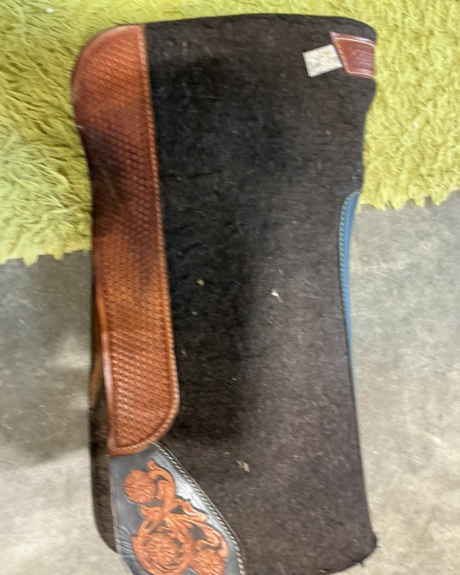 Saddle Pad Best Ever 30 x 30 x 1'  Black/Brown Leather