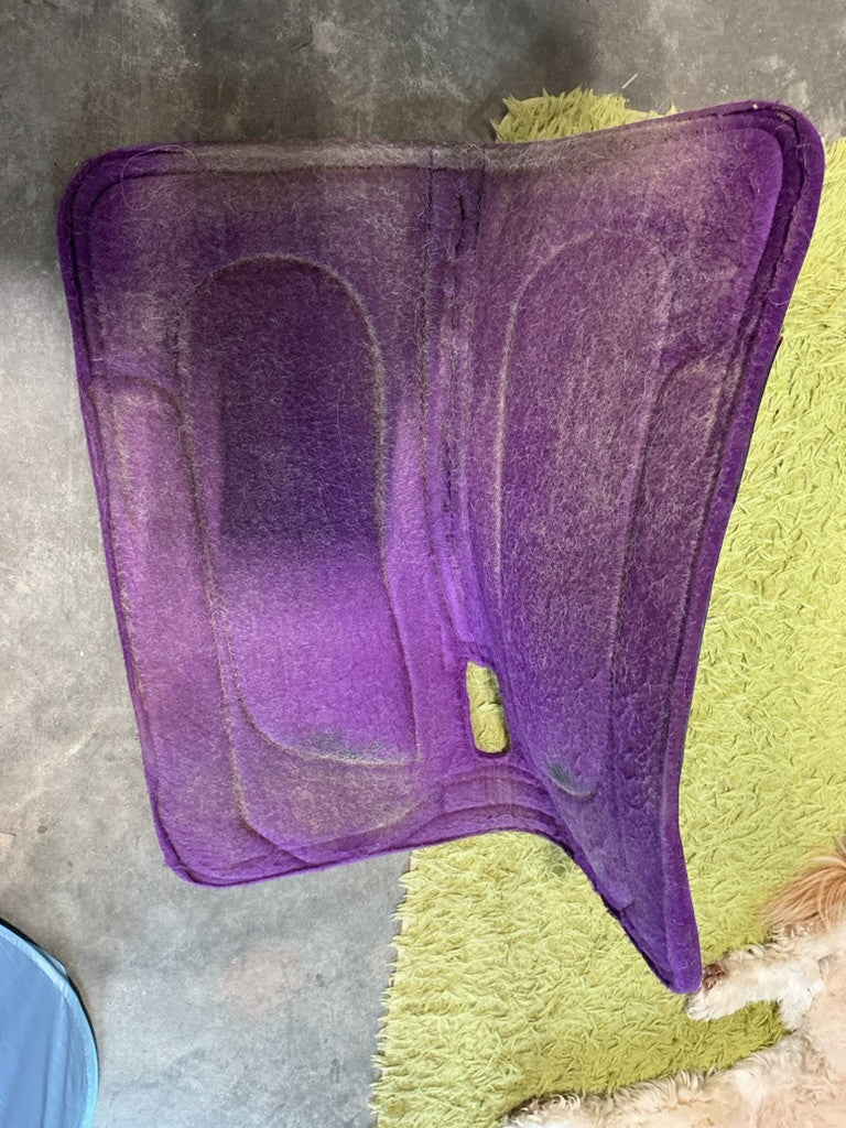 Saddle Pad Purple Felt. 31.5 x 29 x 1/2"