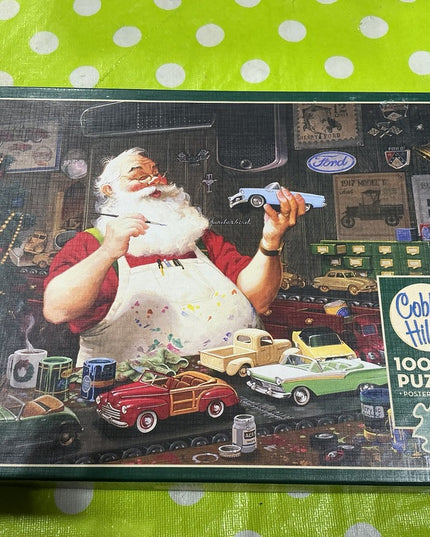 Puzzle  Santa Painting Cars