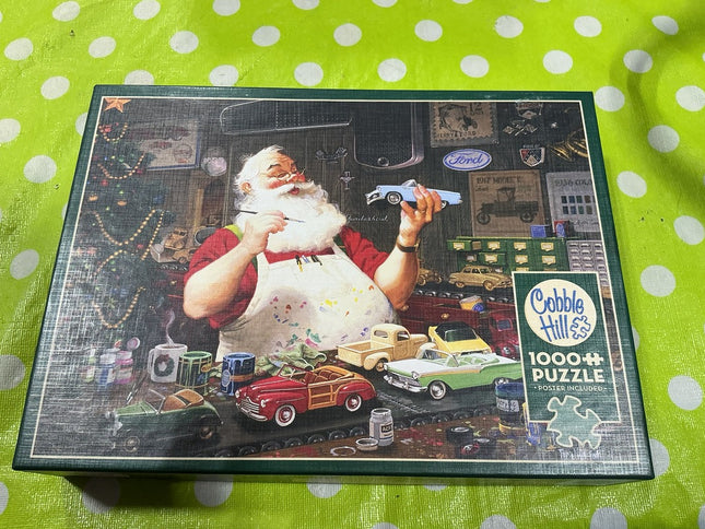 Puzzle  Santa Painting Cars