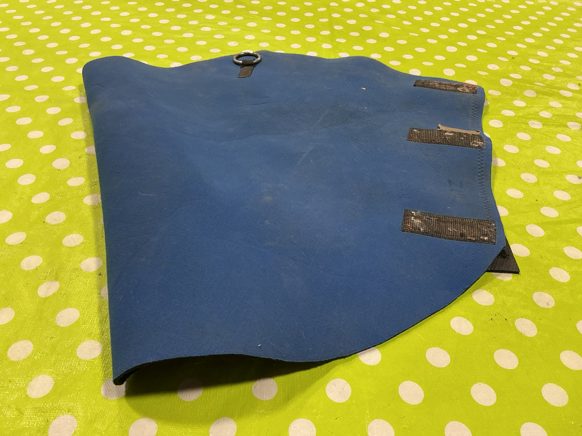 Neck Cover. Blue Neoprene. Some Rips