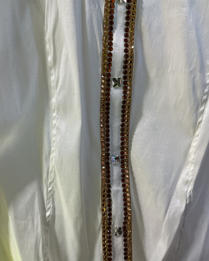 Show Shirt Rail Shirt. Ladies Medium. White/Rhinestones