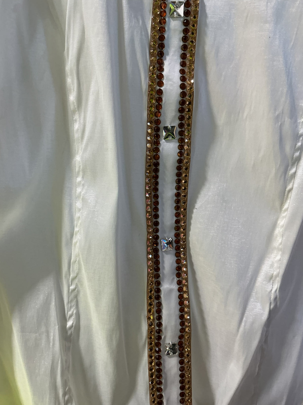 Western Shirt  Medium. White/Rhinestones