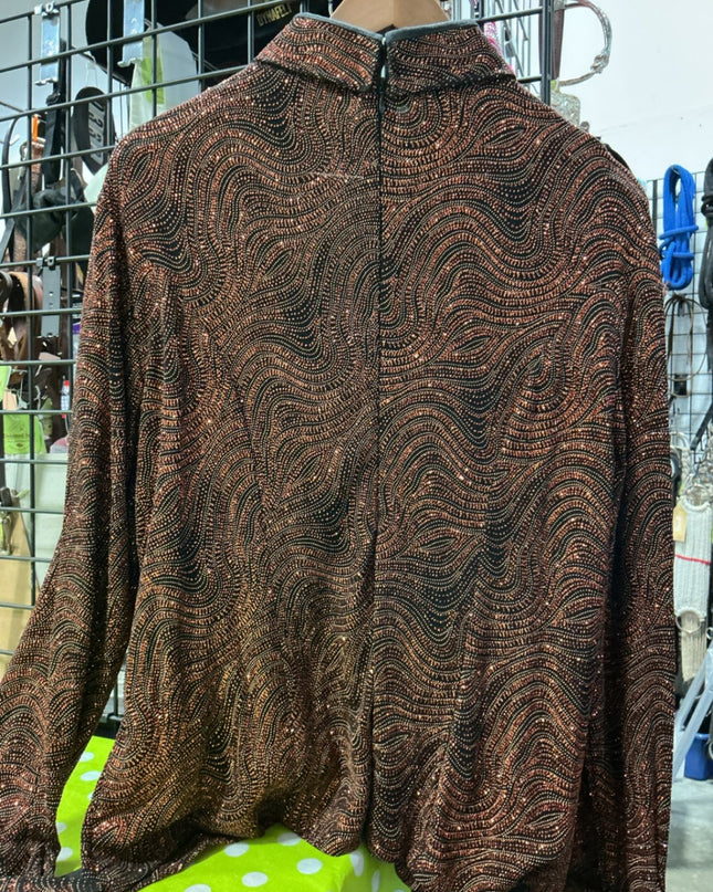 Show Shirt Rail Shirt Copper/Black Glitter. Size XL