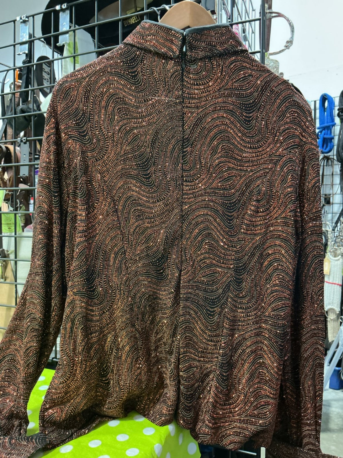 Show Shirt Rail Shirt Copper/Black Glitter. Size XL