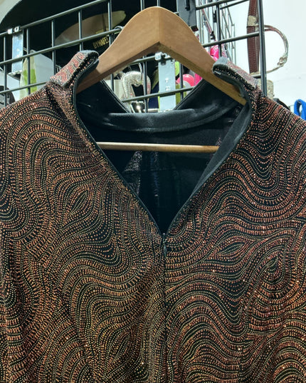 Show Shirt Rail Shirt Copper/Black Glitter. Size XL
