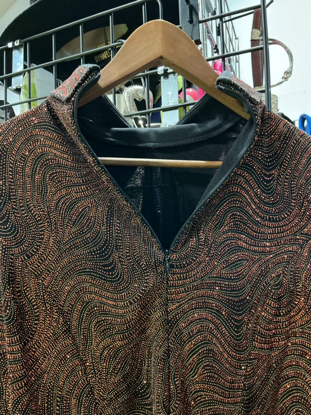 Show Shirt Rail Shirt Copper/Black Glitter. Size XL