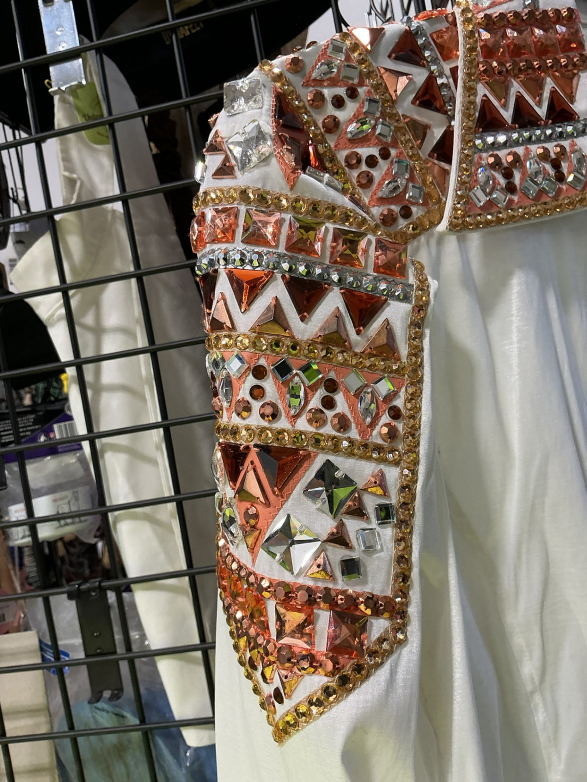 Western Shirt  Medium. White/Rhinestones