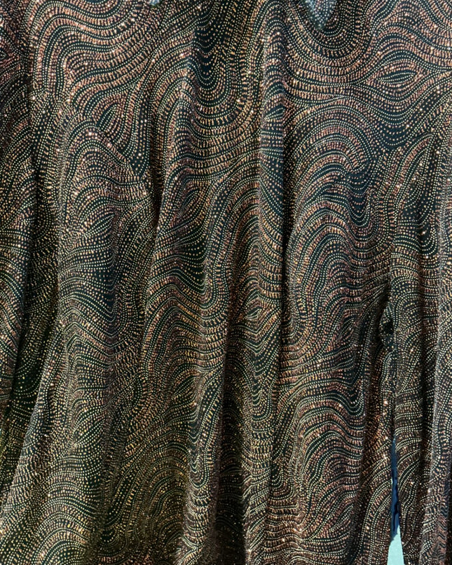 Show Shirt Rail Shirt Copper/Black Glitter. Size XL