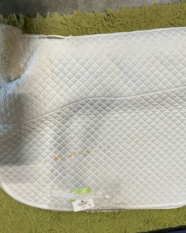 English Saddle Pad White Full Dressage