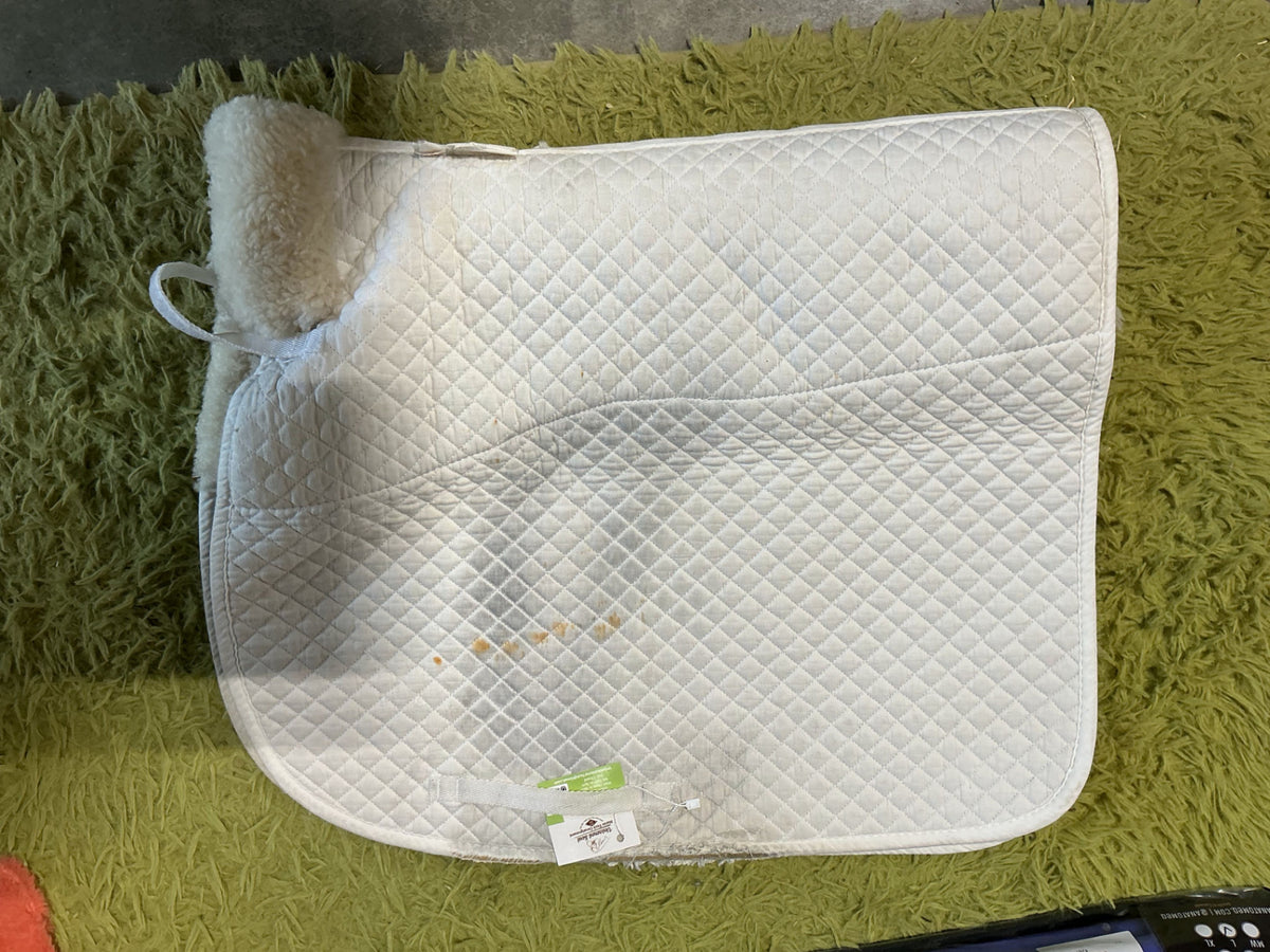 English Saddle Pad White Full Dressage