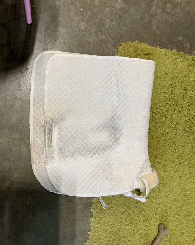 English Saddle Pad White Full Dressage