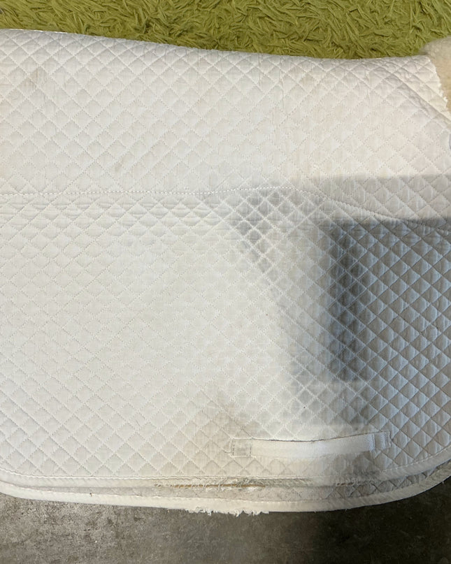 English Saddle Pad White Full Dressage