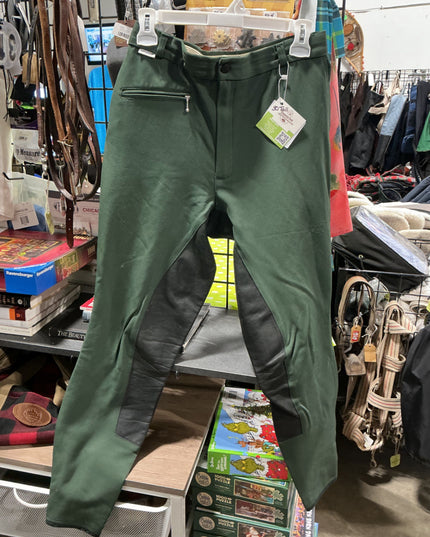 Breeches Arista Leather Seat -Green 30Tall