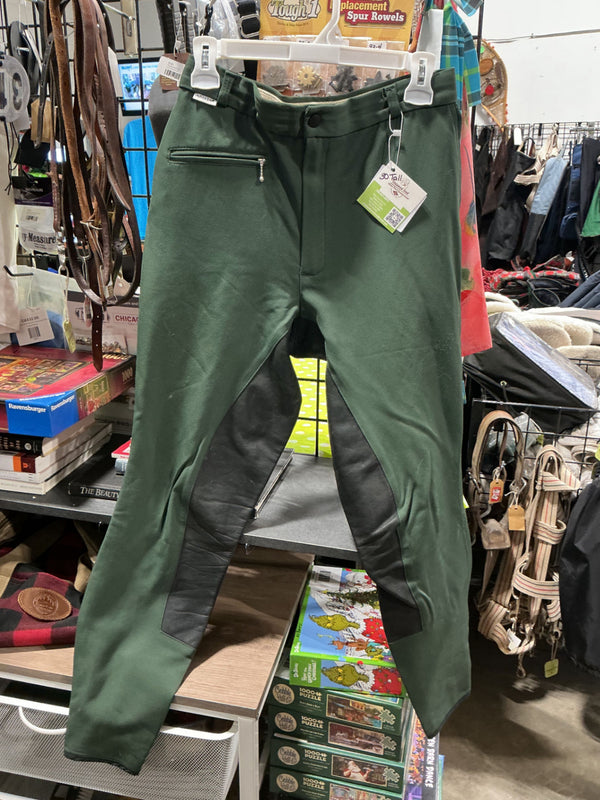 English Breeches – Arista Leather Seat, Green, 30T | Used, Very Good
