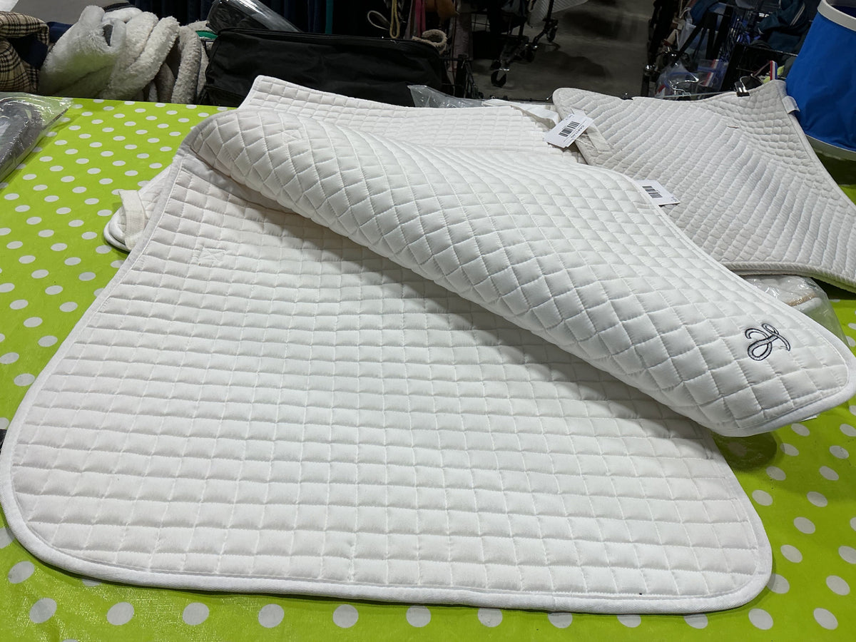 English Saddle Pad White Full Dressage