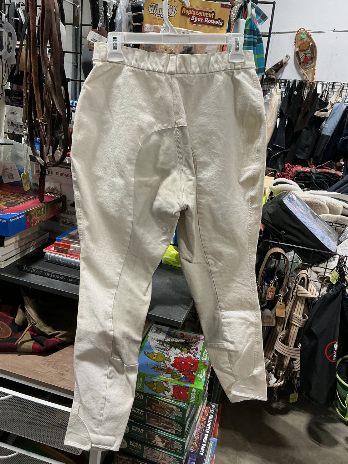 Breeches Arista Leather Seat -White 32T