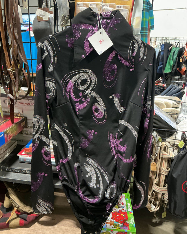 Show Shirt Body Suit BlackPurpleSilver Med