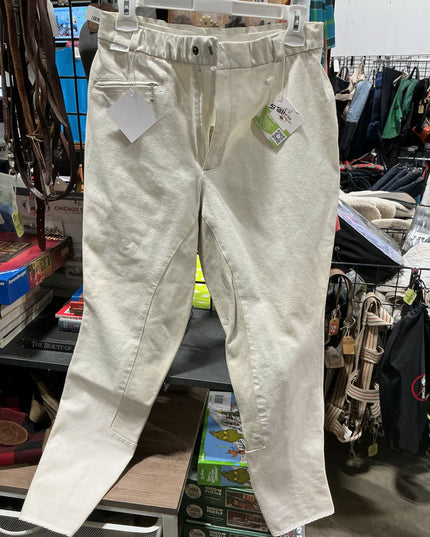 Breeches Arista Leather Seat -White 32T