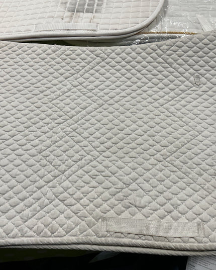 English Saddle Pad White Full Dressage