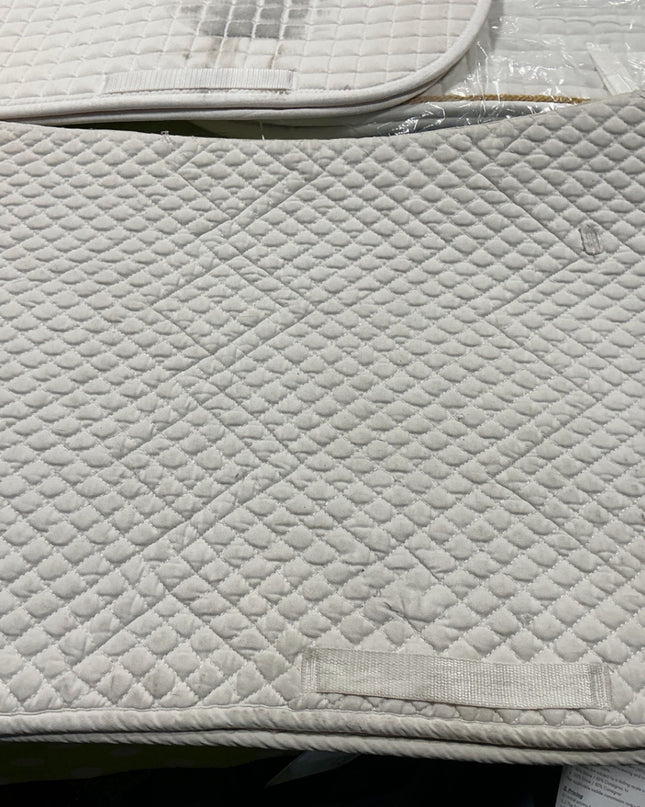 English Saddle Pad White Full Dressage