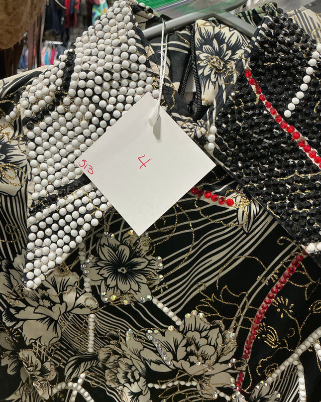 Show Shirt Body Suit BLK/White/Flower Med