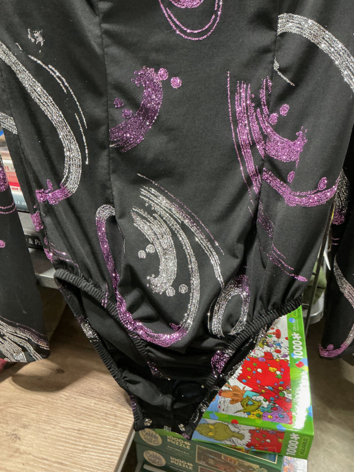Show Shirt Body Suit BlackPurpleSilver Med