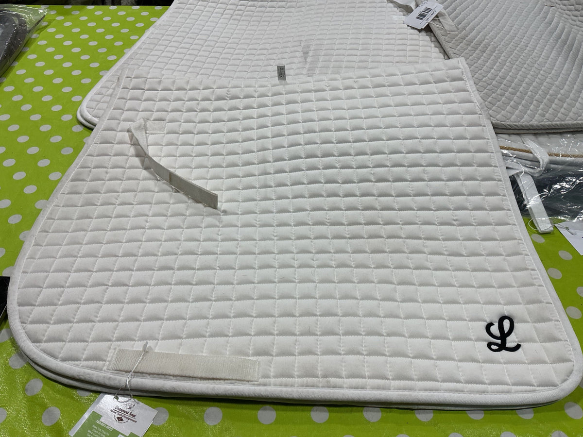 English Saddle Pad White Full Dressage