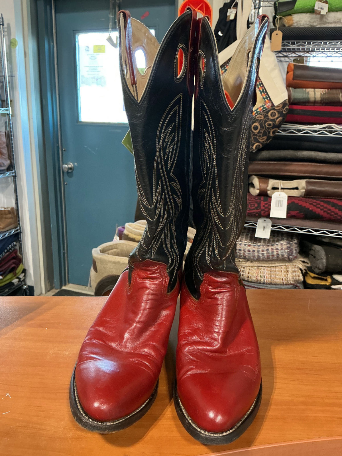 Cowboy Boots Black/Red 9