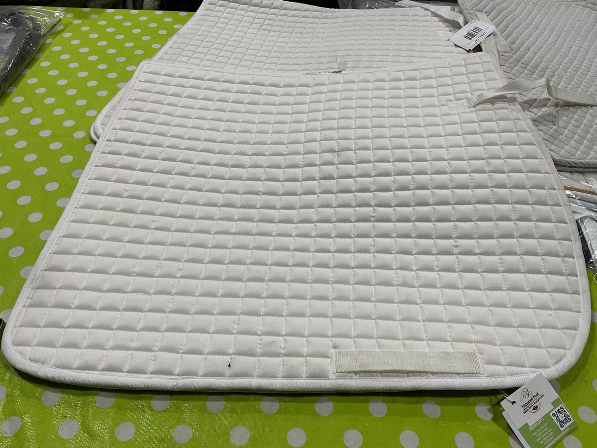 English Saddle Pad White Full Dressage
