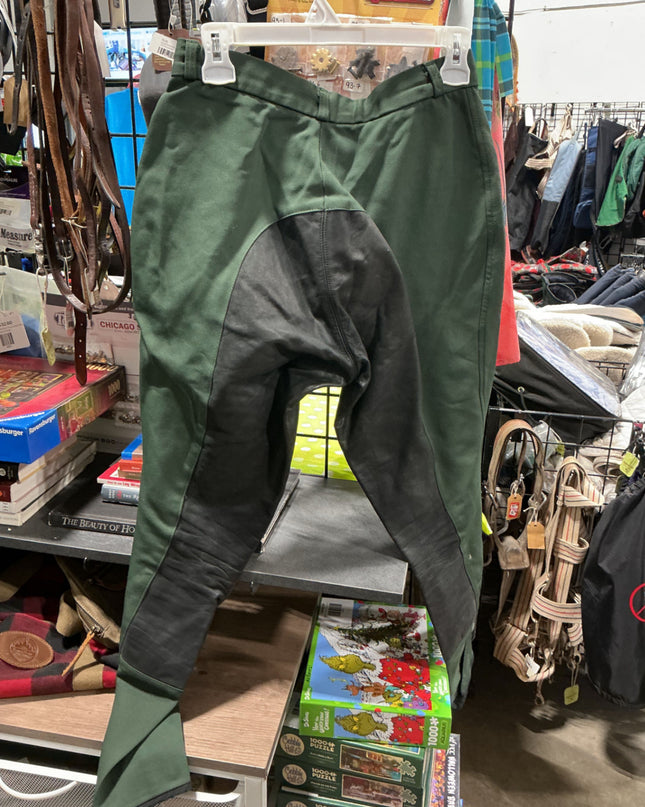 Breeches Arista Leather Seat -Green 30Tall