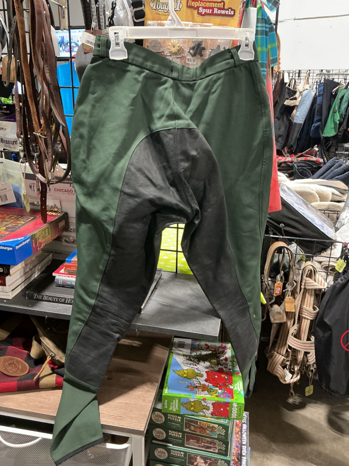 Breeches Arista Leather Seat -Green 30Tall
