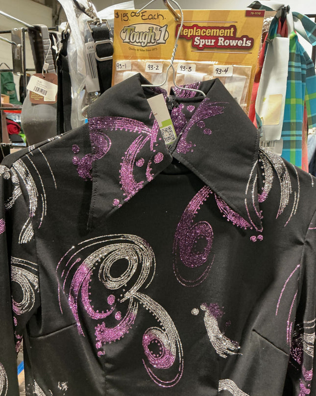 Show Shirt Body Suit BlackPurpleSilver Med