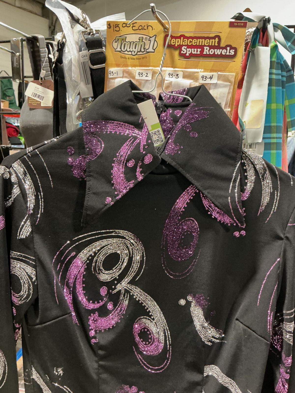 Show Shirt Body Suit BlackPurpleSilver Med