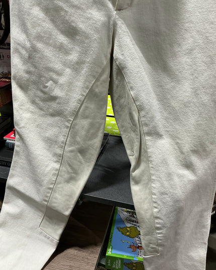 Breeches Arista Leather Seat -White 32T