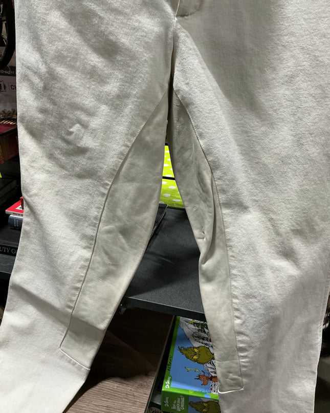 Breeches Arista Leather Seat -White 32T