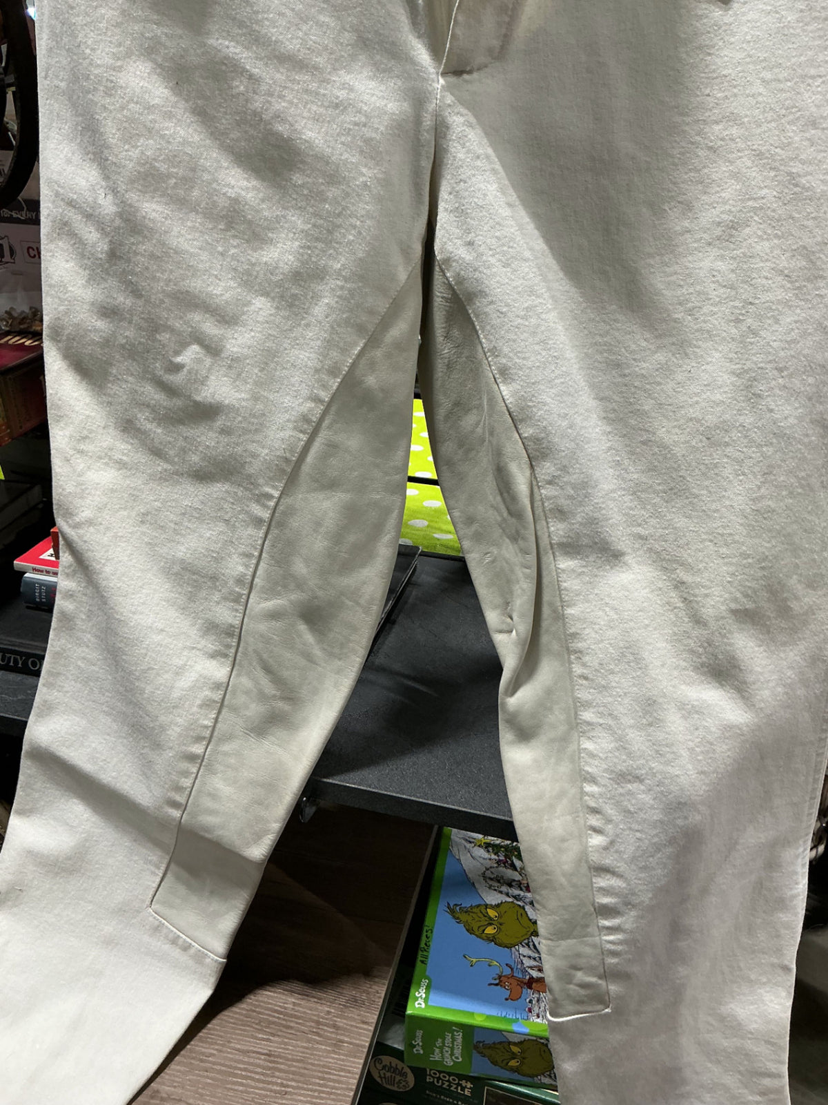 Breeches Arista Leather Seat -White 32T