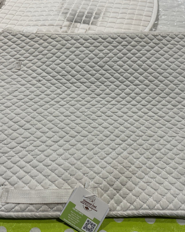 English Saddle Pad White Full Dressage