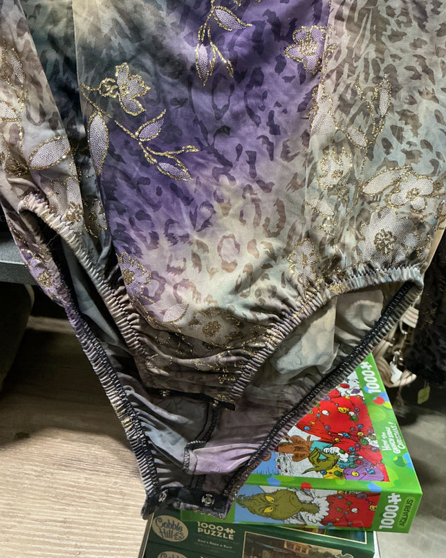 Show Shirt Body Suit Purple Gold Med