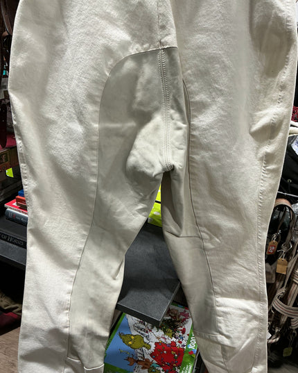 Breeches Arista Leather Seat -White 32T