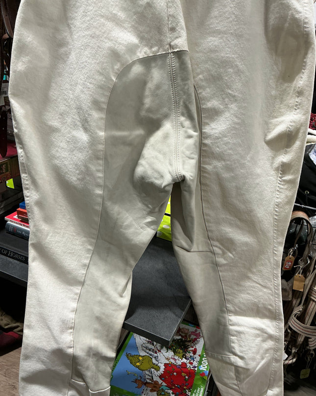 Breeches Arista Leather Seat -White 32T
