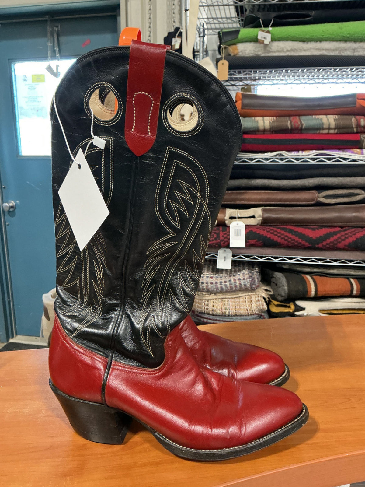 Cowboy Boots Black/Red 9