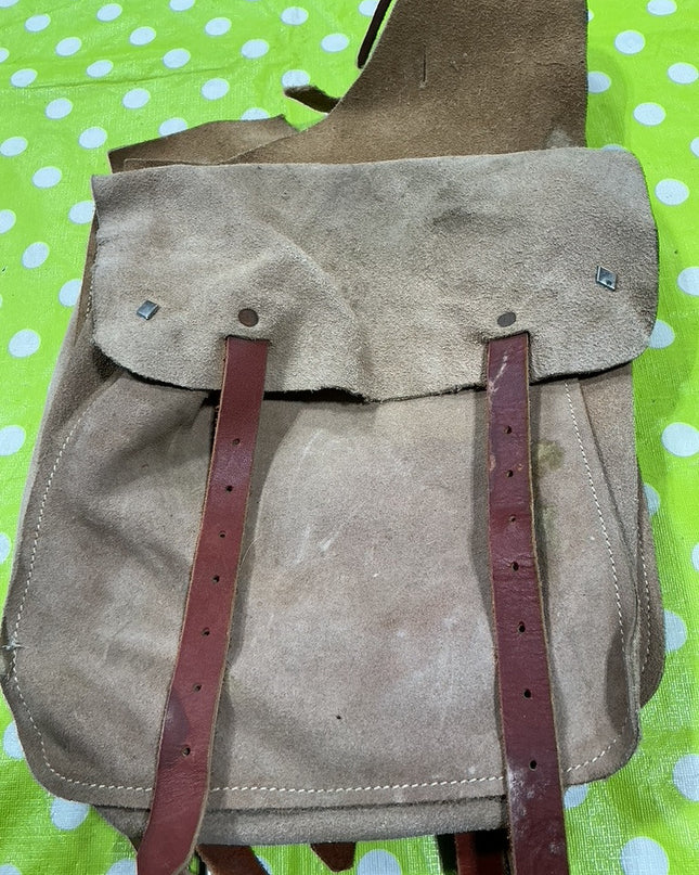 Saddle Bags Leather Brown Rip & Stains. (see pics)