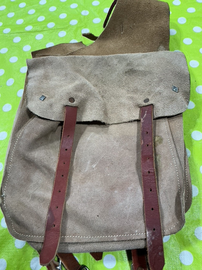 Saddle Bags Leather Brown Rip & Stains. (see pics)