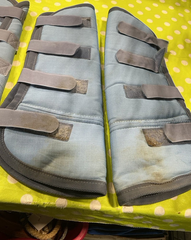 Shipping Boots Shedrow Blue Set of 4  (2 torn velcro strips)